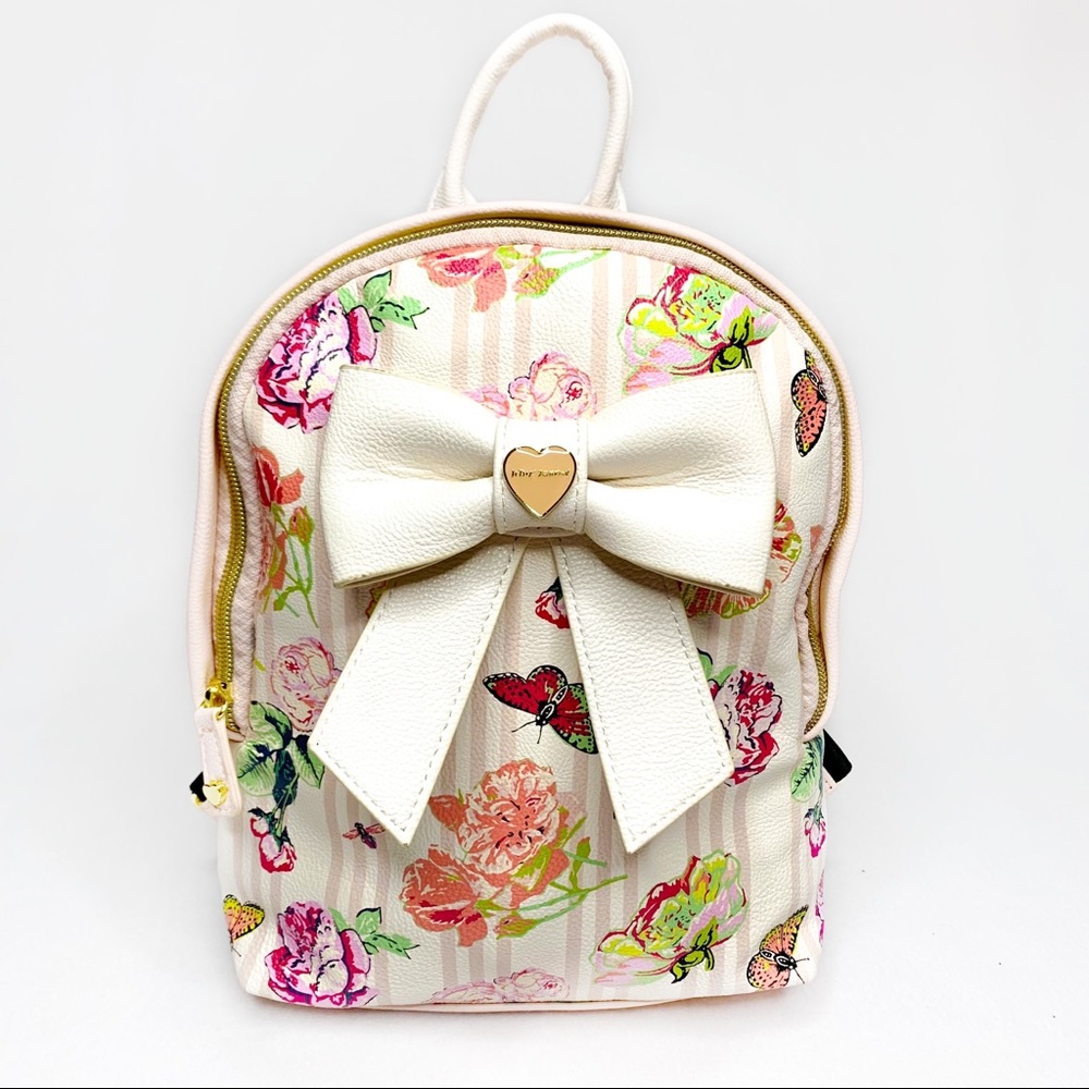 NWOT BETSEY JOHNSON Mini Backpack Floral with Bow